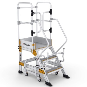 Drabina z podestem roboczym aluminiowa CAGSAN Esperon 2+1 – wysokość 2,75m