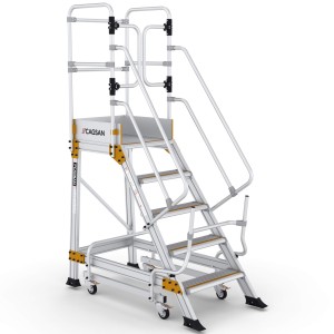 Drabina z podestem roboczym aluminiowa CAGSAN Esperon 4+1 – wysokość 3,25m 