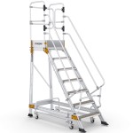 Drabina z podestem roboczym aluminiowa CAGSAN Esperon 6+1 – wysokość 3,75m 