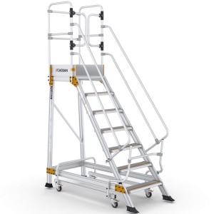 Drabina z podestem roboczym aluminiowa CAGSAN Esperon 6+1 – wysokość 3,75m 