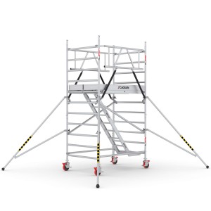 Rusztowanie aluminiowe jezdne ze schodami CAGSAN ProTube  120x180cm 4.30m