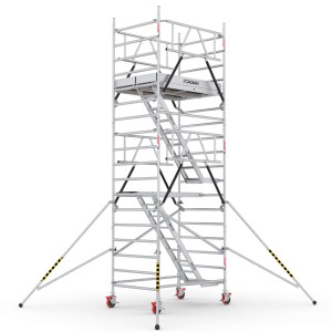 Rusztowanie aluminiowe jezdne ze schodami CAGSAN ProTube  120x180cm 6.40m