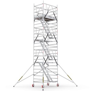 Rusztowanie aluminiowe jezdne ze schodami CAGSAN ProTube  120x180cm 8.50m