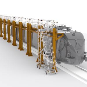 Podesty do obsługi maszyn szynowych